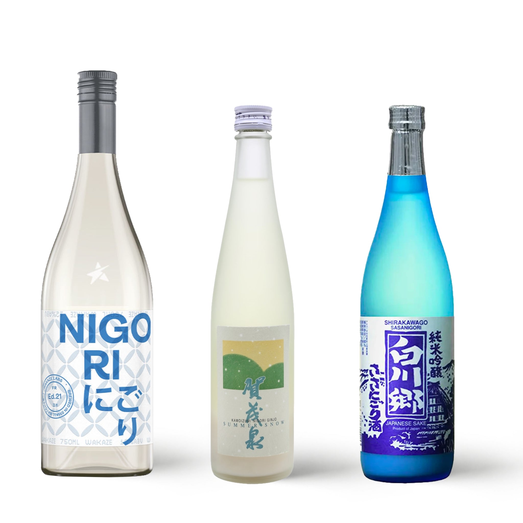 Nigori Sake Trio Sake Set (1X 750ml & 2 X 500ml) Buy Sake Online